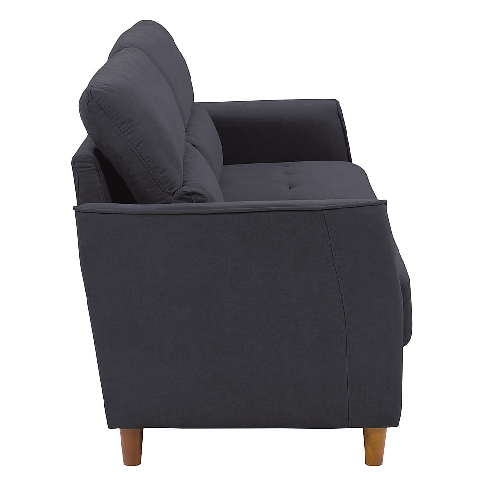 Left View: CorLiving - Georgia 3-Seat Fabric Upholstered Sofa - Dark Grey