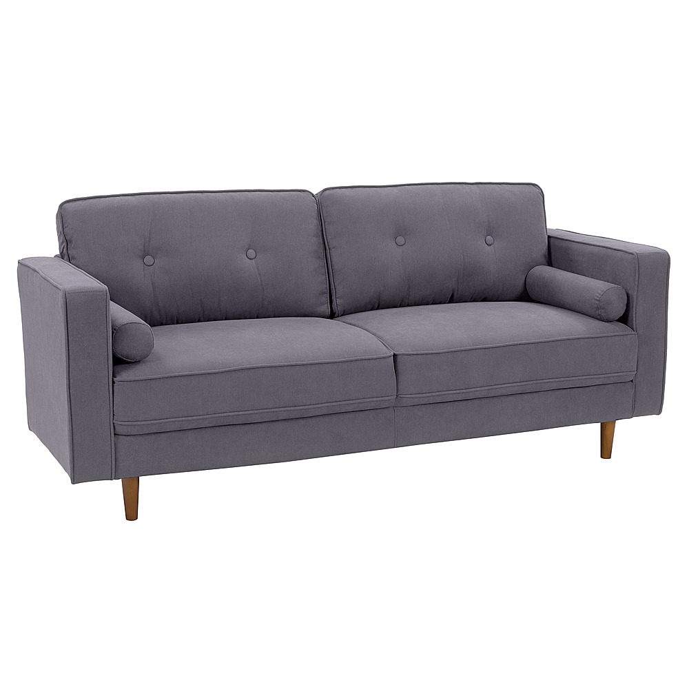 Angle View: CorLiving - Mulberry 3-Seat Fabric Upholstered Modern Sofa - Grey