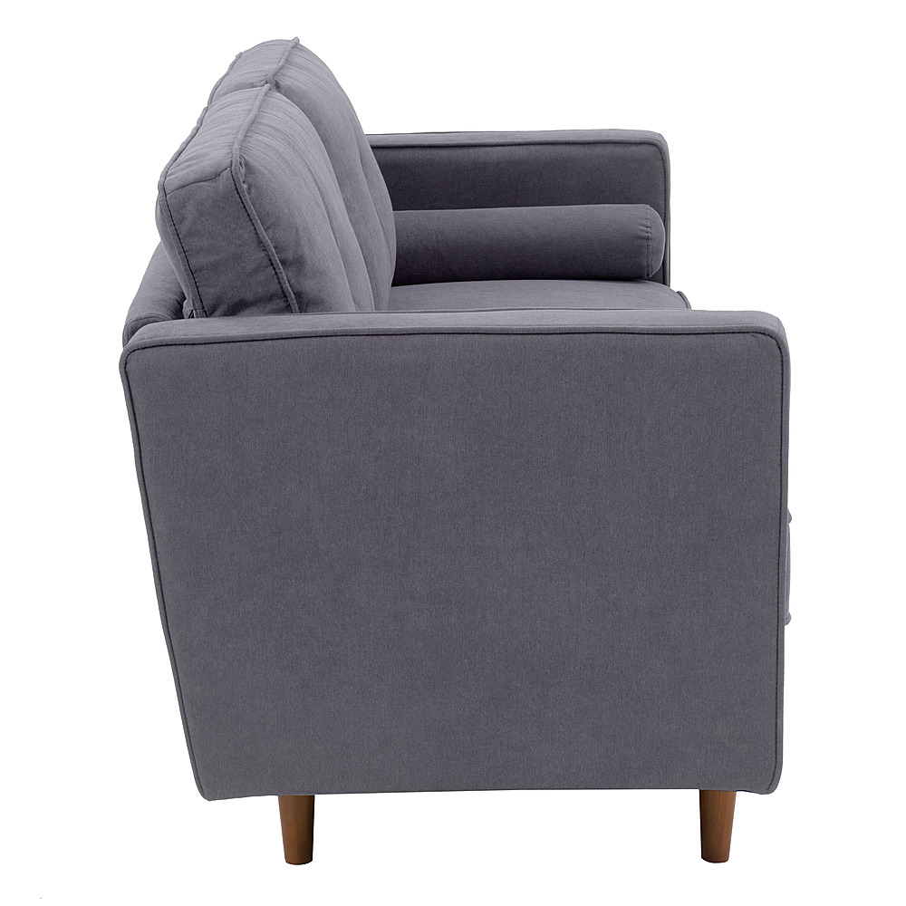 Left View: CorLiving - Mulberry 3-Seat Fabric Upholstered Modern Sofa - Grey