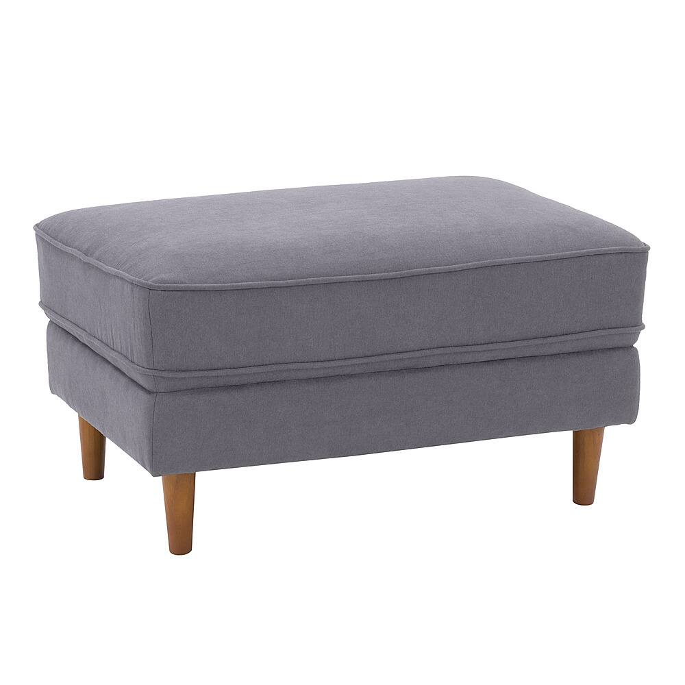 Angle View: CorLiving - Mulberry Fabric Upholstered Modern Ottoman - Grey