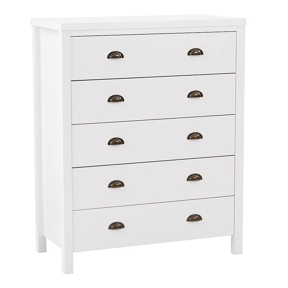 Angle View: CorLiving - Boston 5-Drawer Dresser - White