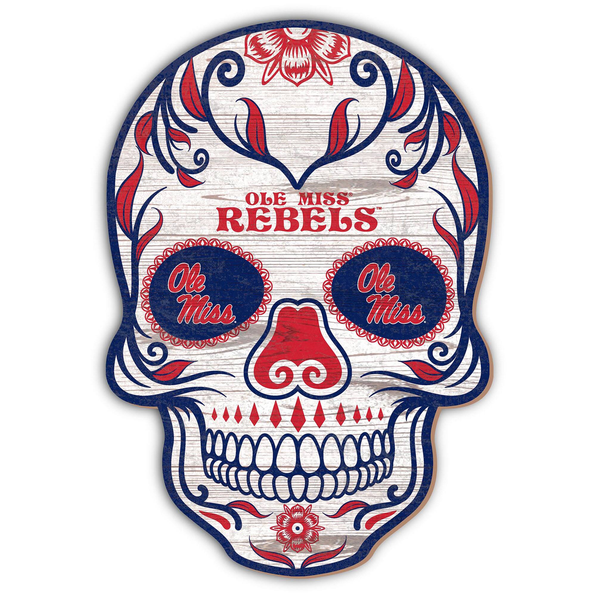 Ole Miss Rebels 12'' Sugar Skull Sign