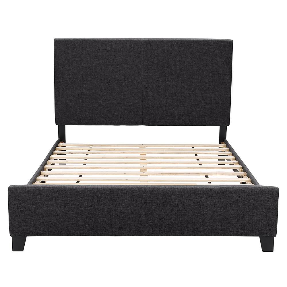 Best Buy: CorLiving Juniper Fabric Upholstered Queen Bed Frame Charcoal ...