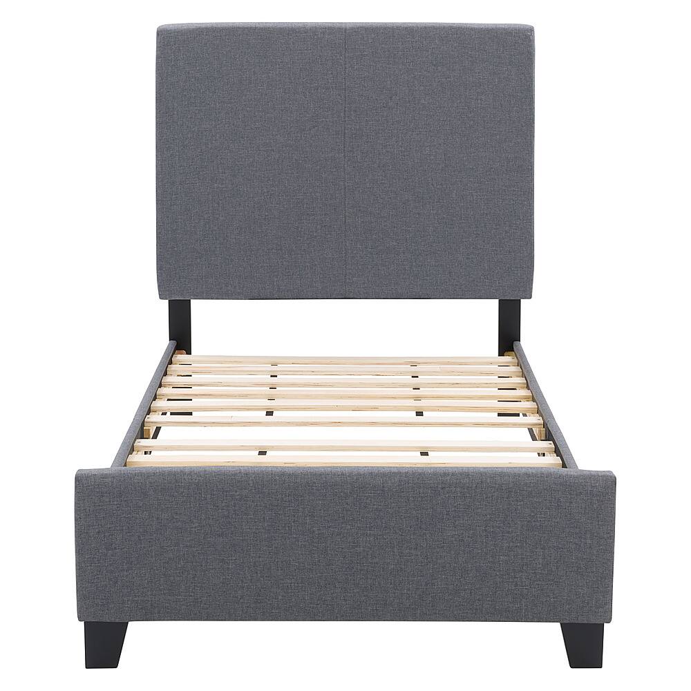 Best Buy CorLiving Juniper Fabric Upholstered Single Bed Frame Grey