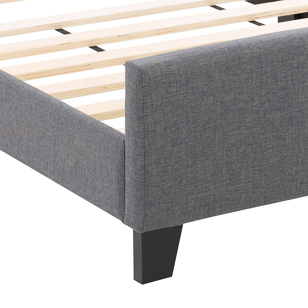 Best Buy: CorLiving Ellery Fabric Upholstered Double Bed Frame Grey BSN ...