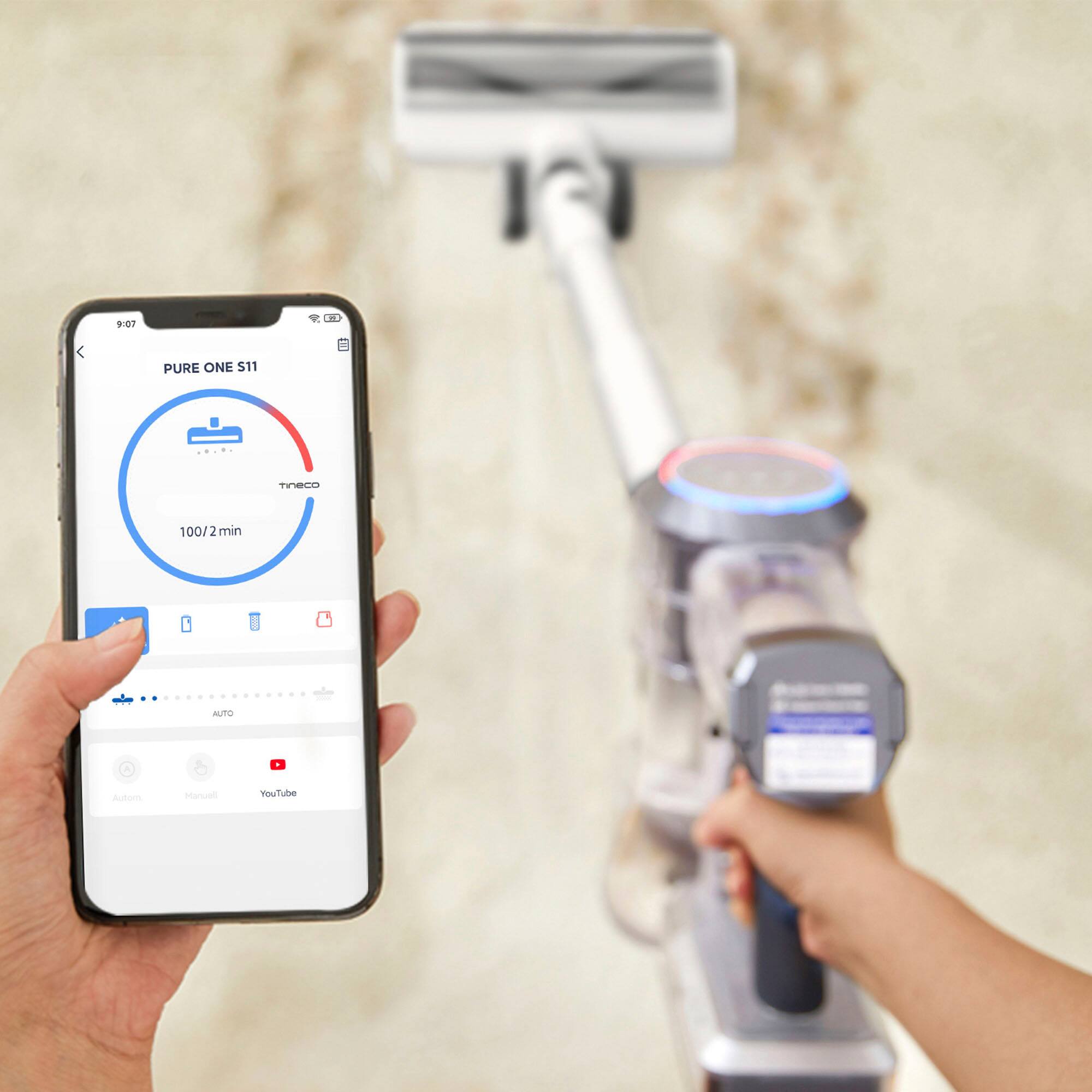 Alt View 14. Tineco - Pure One S11 Dual - Cordless Stick Vacuum with iLoop Smart Sensor Technology - Gray.