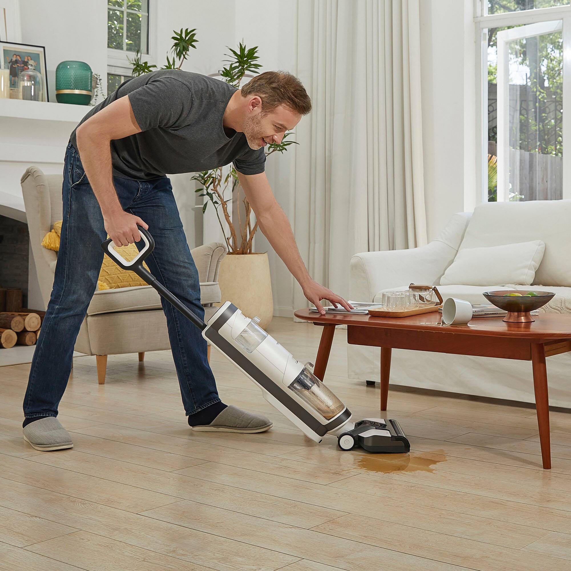 Alt View 15. Tineco - iFloor 3 Plus – 3 in 1 Mop, Vacuum & Self Cleaning Floor Washer - White and Gray.