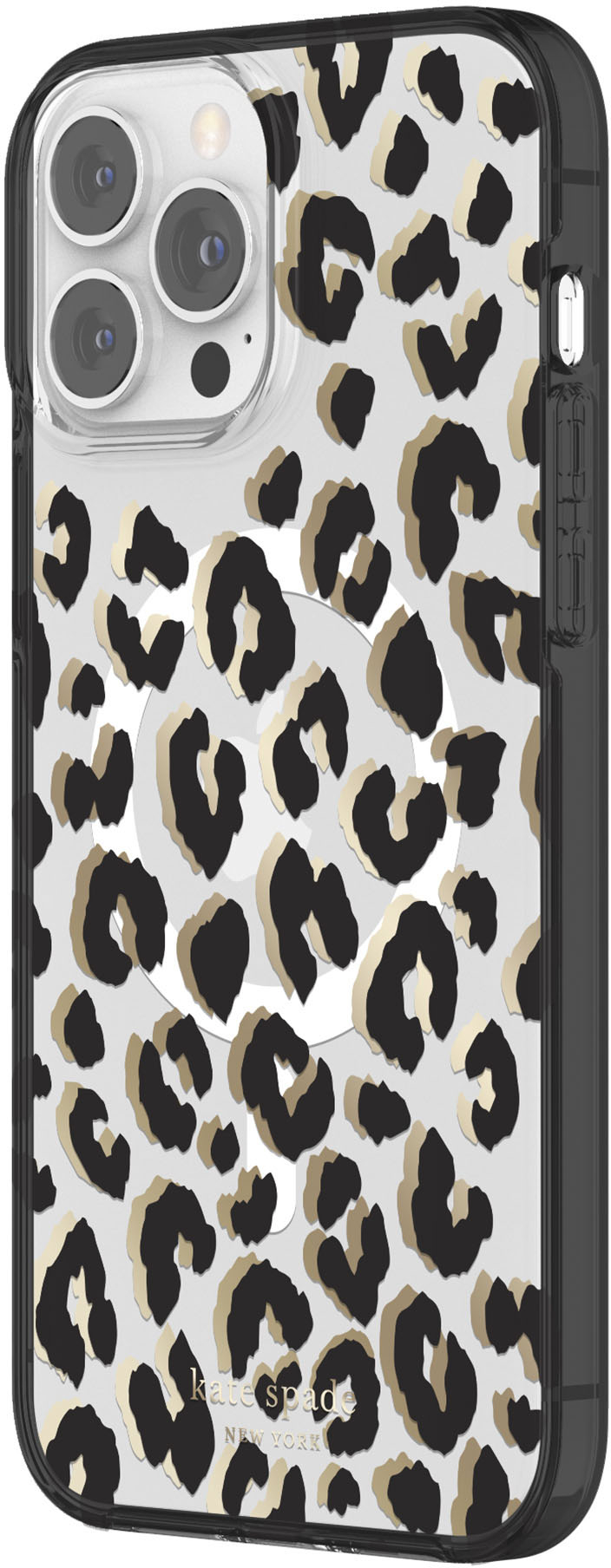 Angle View: kate spade new york - Protective Hardshell Magsafe Case for iPhone 13/12 Pro Max - Leopard
