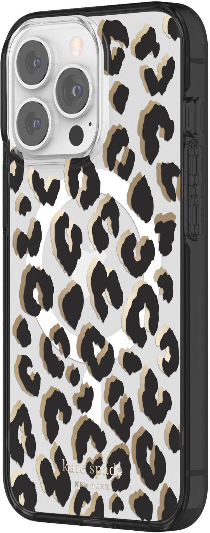 Angle View: kate spade new york - Protective Hardshell Magsafe Case for iPhone 13 Pro - Leopard