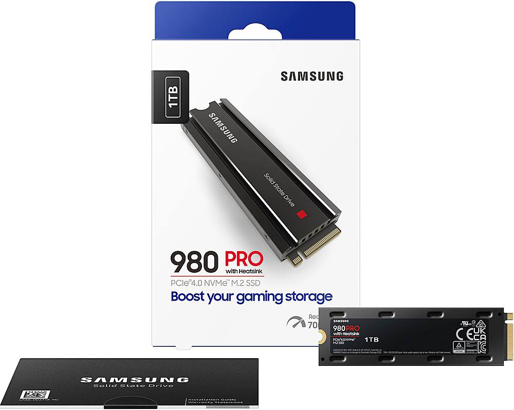 Alt View 20. Samsung - Geek Squad Certified Refurbished 980 PRO 1TB Internal Gaming SSD PCIe Gen 4 x4 NVMe with Heatsink for PS5 - Black.