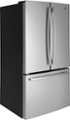 Angle Zoom. GE - 27.0 Cu. Ft. French Door Refrigerator with Internal Water Dispenser - Stainless Steel.