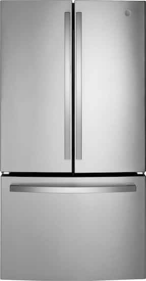 GE - 36 in. Wide 27.0 Cu. Ft. French Door Refrigerator with Internal Water Dispenser - Stainless Steel