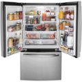 Alt View Zoom 1. GE - 27.0 Cu. Ft. French Door Refrigerator with Internal Water Dispenser - Stainless Steel.