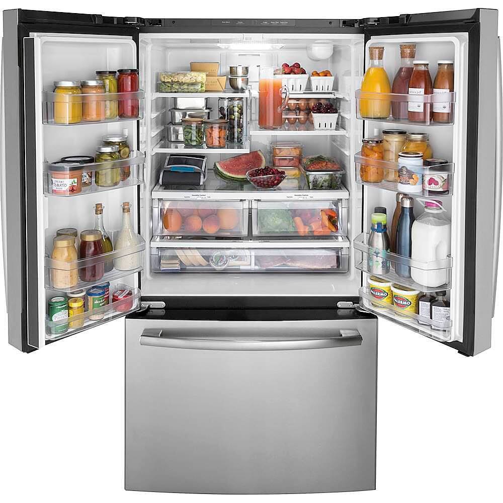 Alt View 1. GE - 27.0 Cu. Ft. French Door Refrigerator with Internal Water Dispenser - Fingerprint Resistant Stainless Steel.
