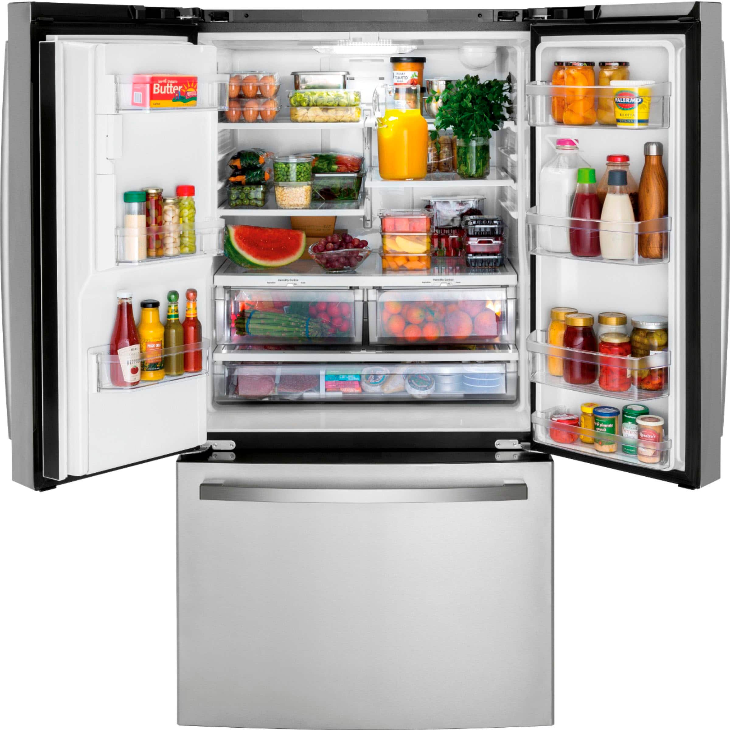 Alt View 1. GE - 25.6 Cu. Ft. French Door Refrigerator - Stainless Steel.