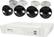 Front. Swann - 8 Channel 1TB NVR, 4 x 4K PoE Cameras, w/Dual LED Spotlights, Color Night Vision and Free Face Recognition - White.