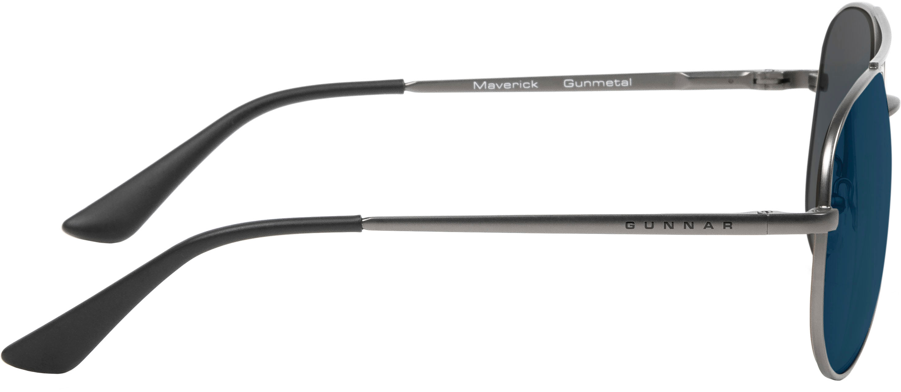 Angle View: GUNNAR - Maverick Blue Light Sunglasses Gunmetal frames with Sun tint - Gunmetal