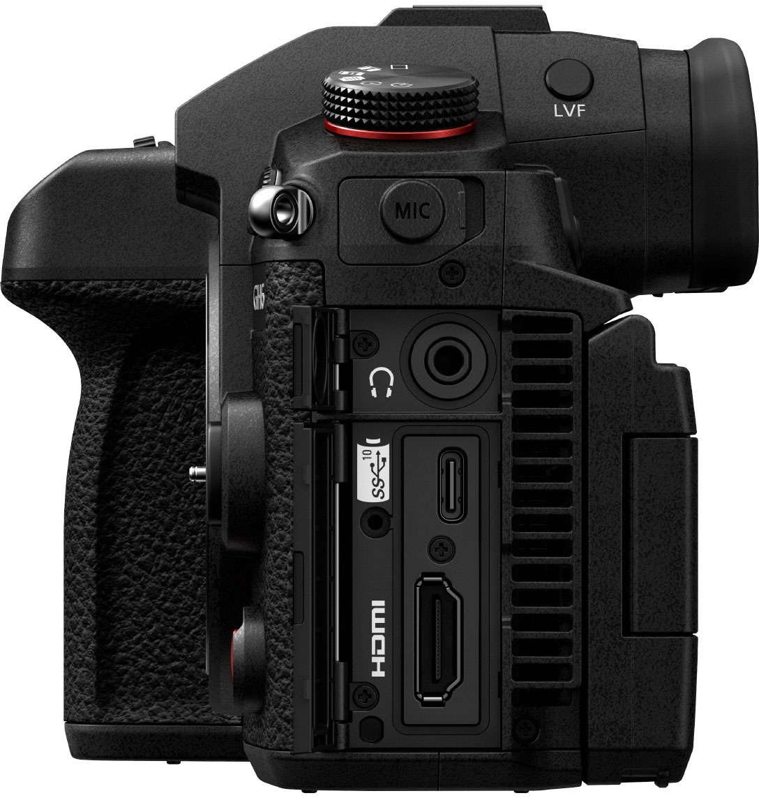 Left View: Panasonic - LUMIX GH6 Mirrorless Camera (Body Only) - Black