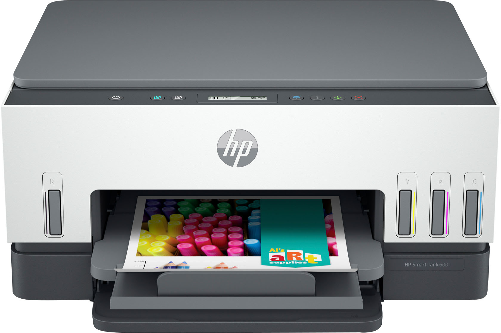 Angle View: HP - Smart Tank 6001 Wireless All-In-One Supertank Inkjet Printer with up to 2 Years of Ink Included - Basalt