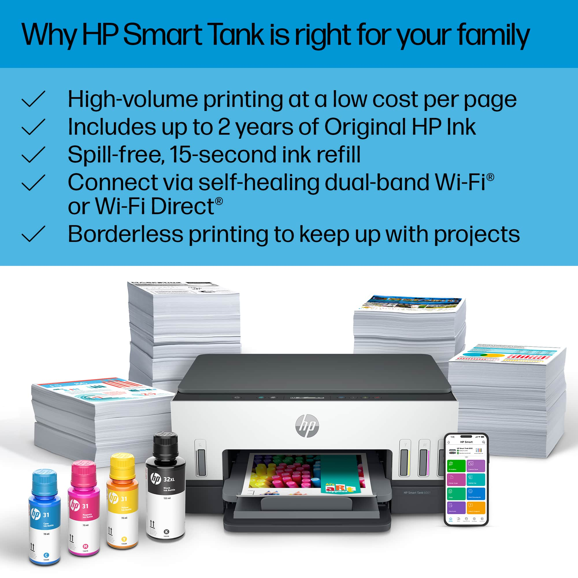 Customer Reviews: HP Smart Tank 6001 Wireless All-In-One Supertank ...