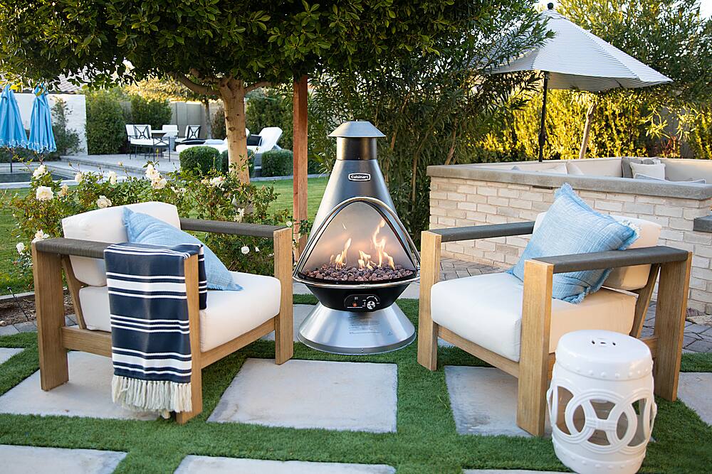 Alt View 38. Cuisinart - Chimenea Propane Fire Pit - Black.