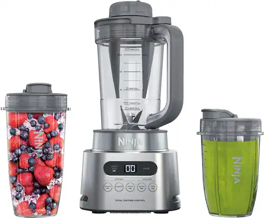 Front. Ninja - TWISTi, High-Speed Blender Duo with 5 Auto-iQ Programs - Platinum.