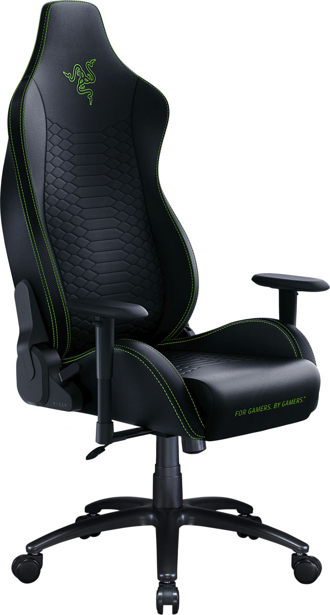 Left View: Razer - Iskur X Ergonomic Gaming Chair - Black/Green
