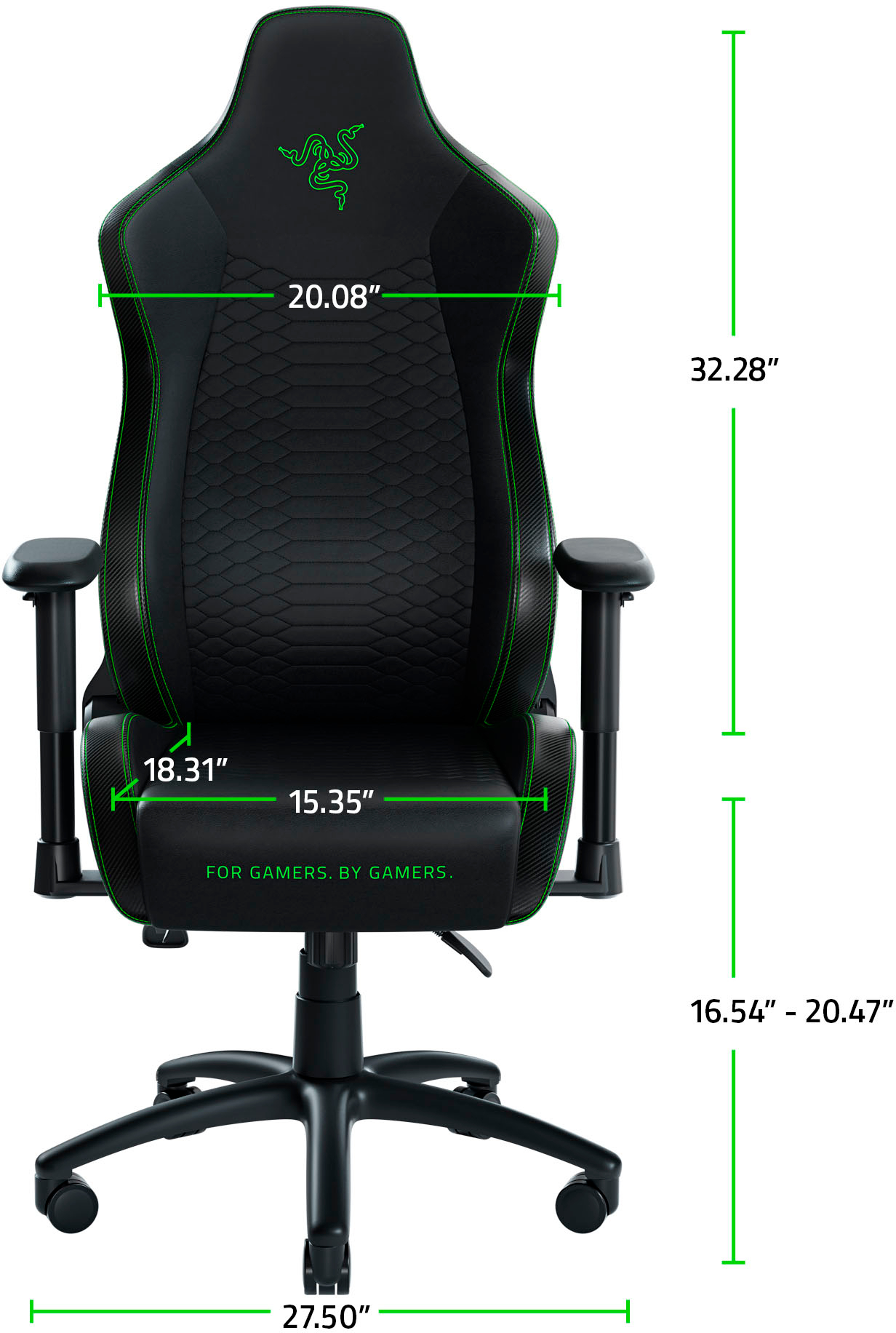 Razer Iskur X Ergonomic Gaming Chair Black/Green RZ38-02840100
