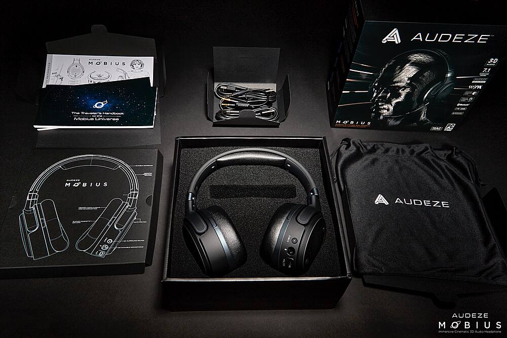 Left View: Audeze - Mobius Gaming Entertainment headset - Black/Grey