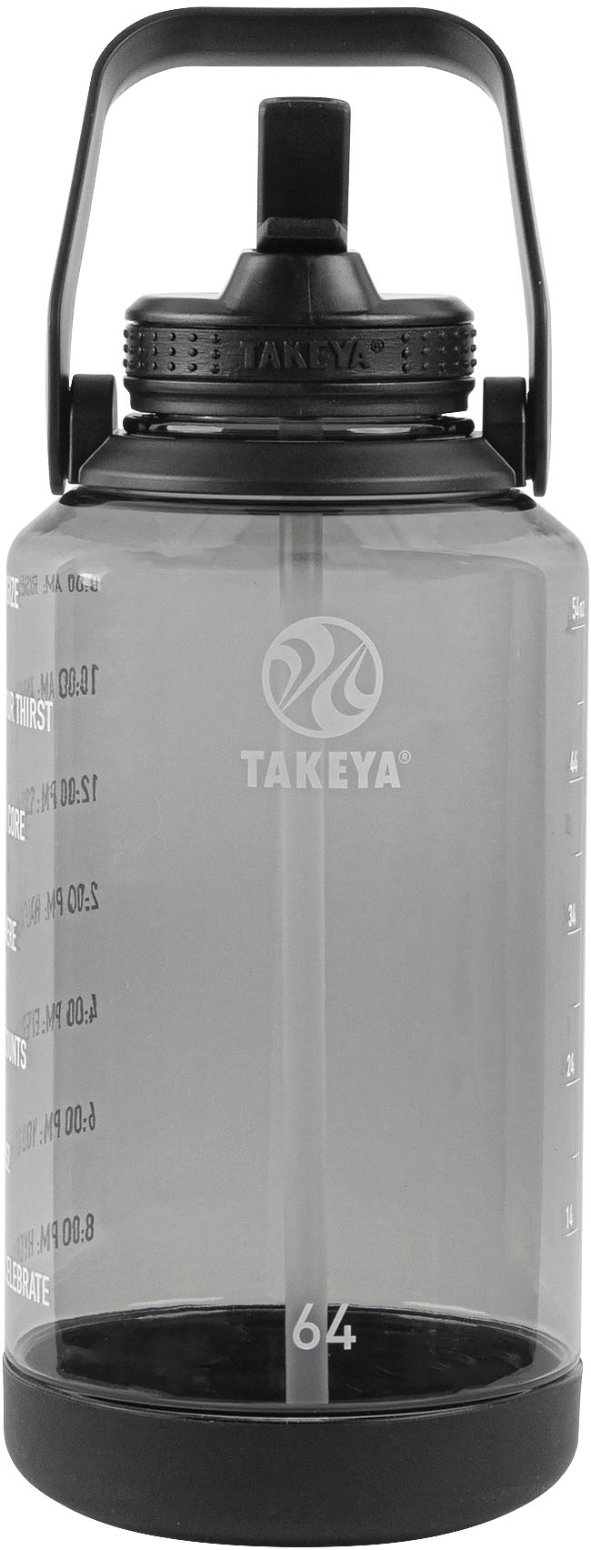 Takeya Tritan Motivational Water Bottle 32 Oz Stormy Black