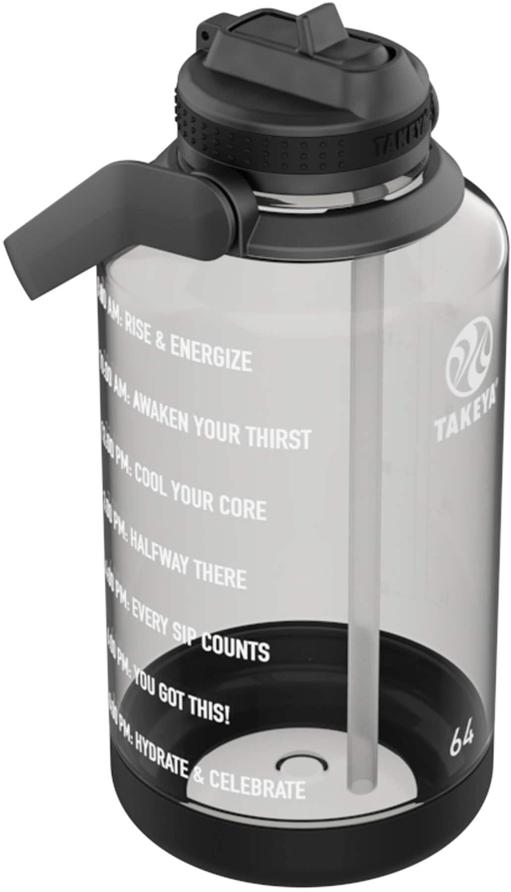 Alt View 12. Takeya - Tritan 64oz Straw Motivational - Stormy Black.