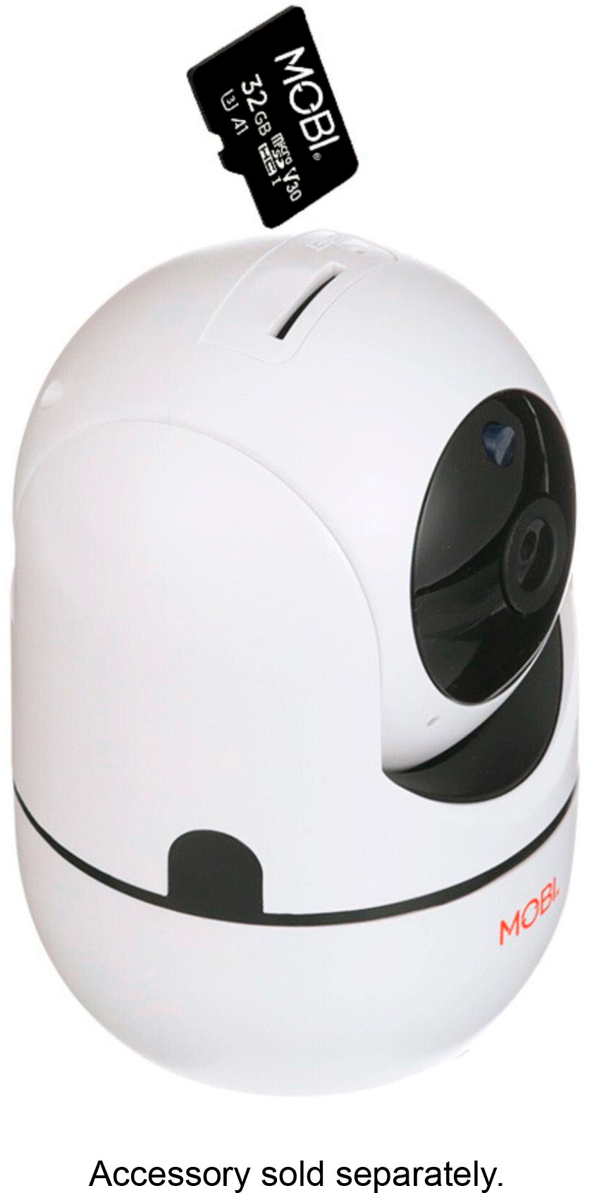 Left View: MOBI - Cam HDX Smart HD Pan & Tilt Wi-Fi Baby Monitoring Camera with 2-way Audio and Powerful Night Vision - White