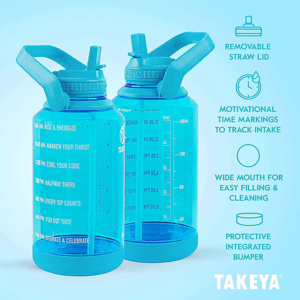Takeya Tritan 64oz Straw Motivational Breezy Blue 54102 - Best Buy