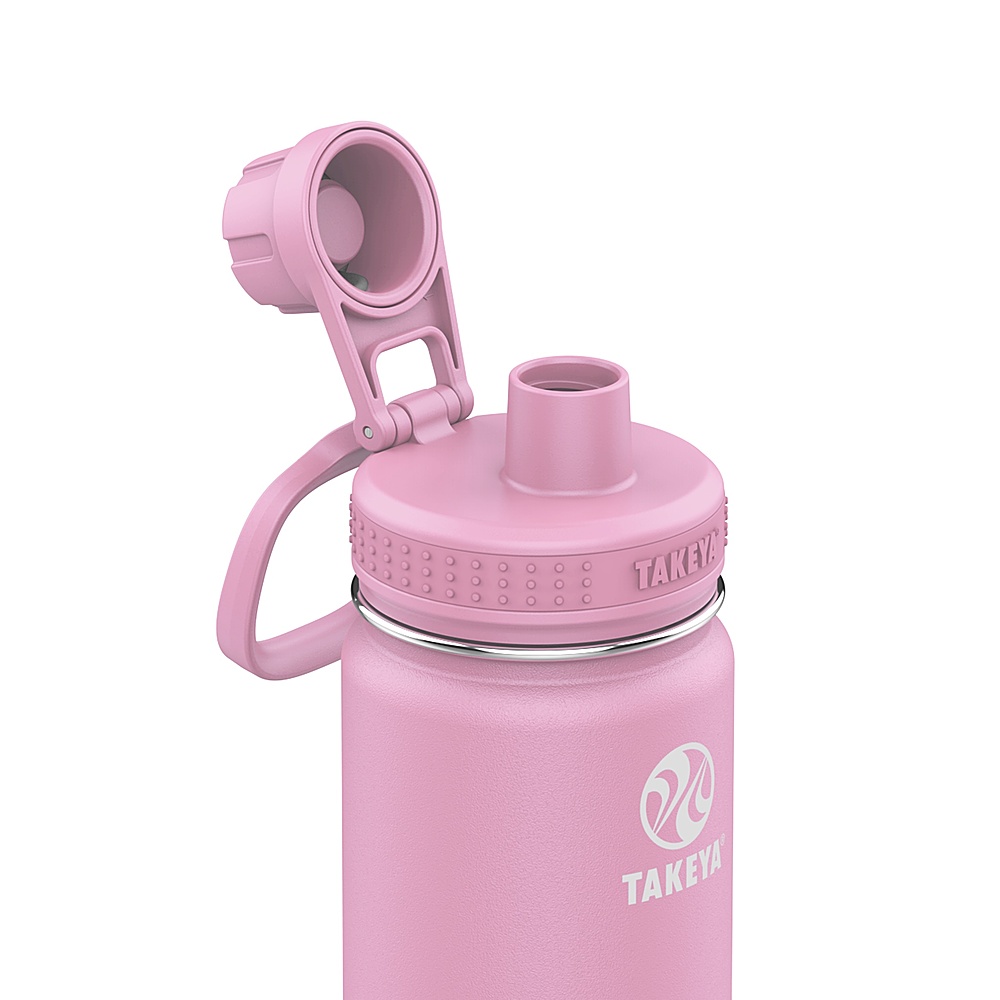 Left View: Takeya - Actives 24oz Spout Bottle - Pink Lavender