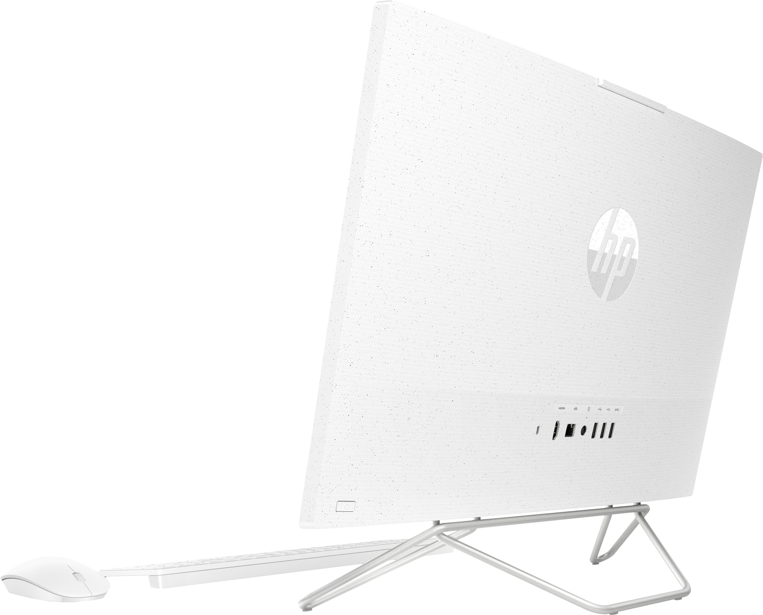 Back View: HP - 24" Touch-Screen All-In-One - AMD Ryzen 5 - 8GB Memory - 1TB SSD - Starry White
