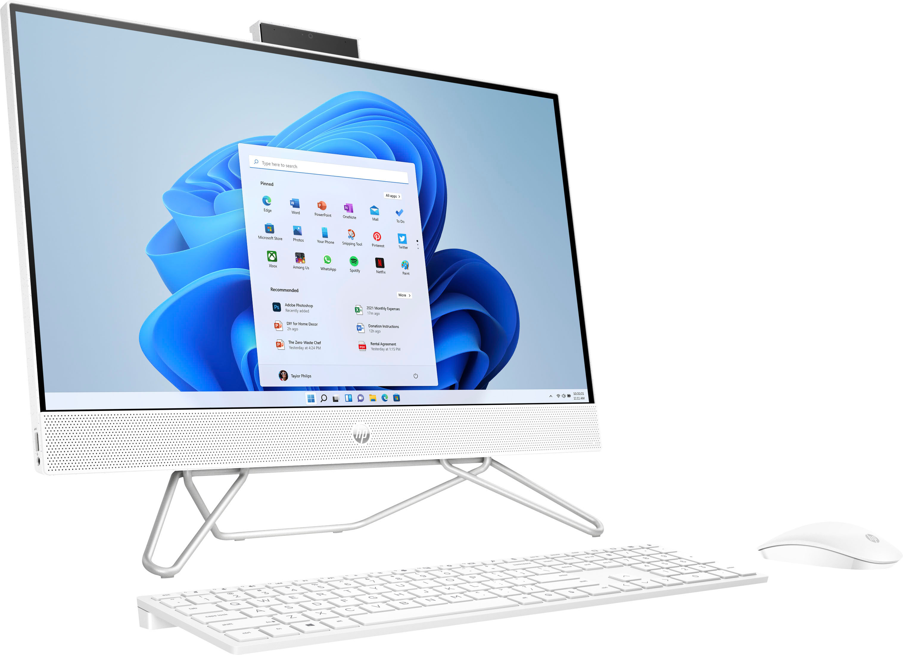 Angle View: HP - 24" Touch-Screen All-In-One - AMD Ryzen 5 - 8GB Memory - 1TB SSD - Starry White