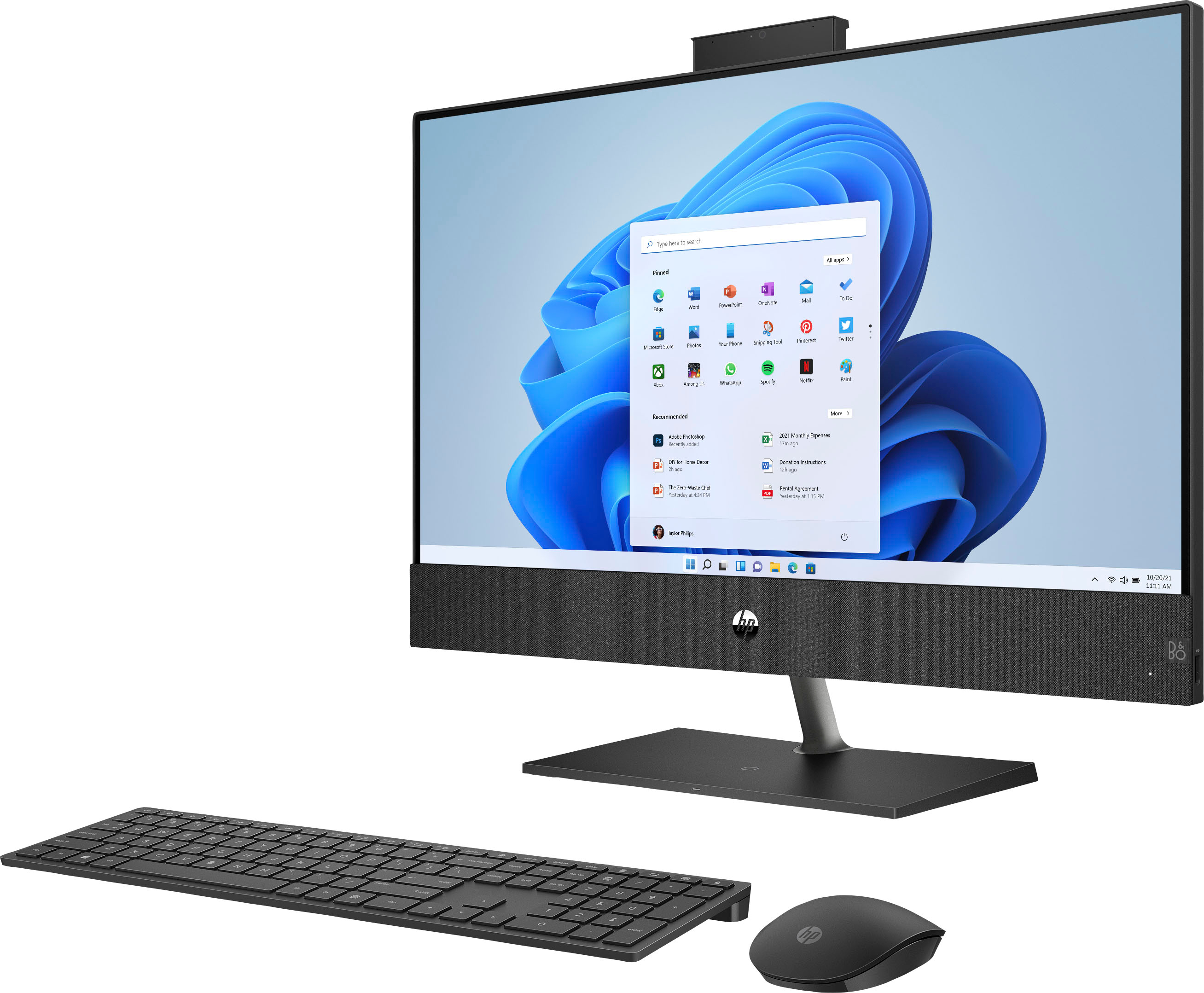 Angle View: HP - Pavilion 31.5" All-in-One - Intel Core  i7-12700T - 16GB Memory - 1TB SSD - Sparkling black