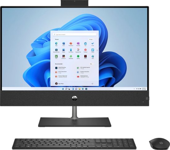 Front. HP - Pavilion 32" 4K UHD All-In-One - Intel Core i5 - 16GB Memory - 1TB SSD - Sparkling Black.