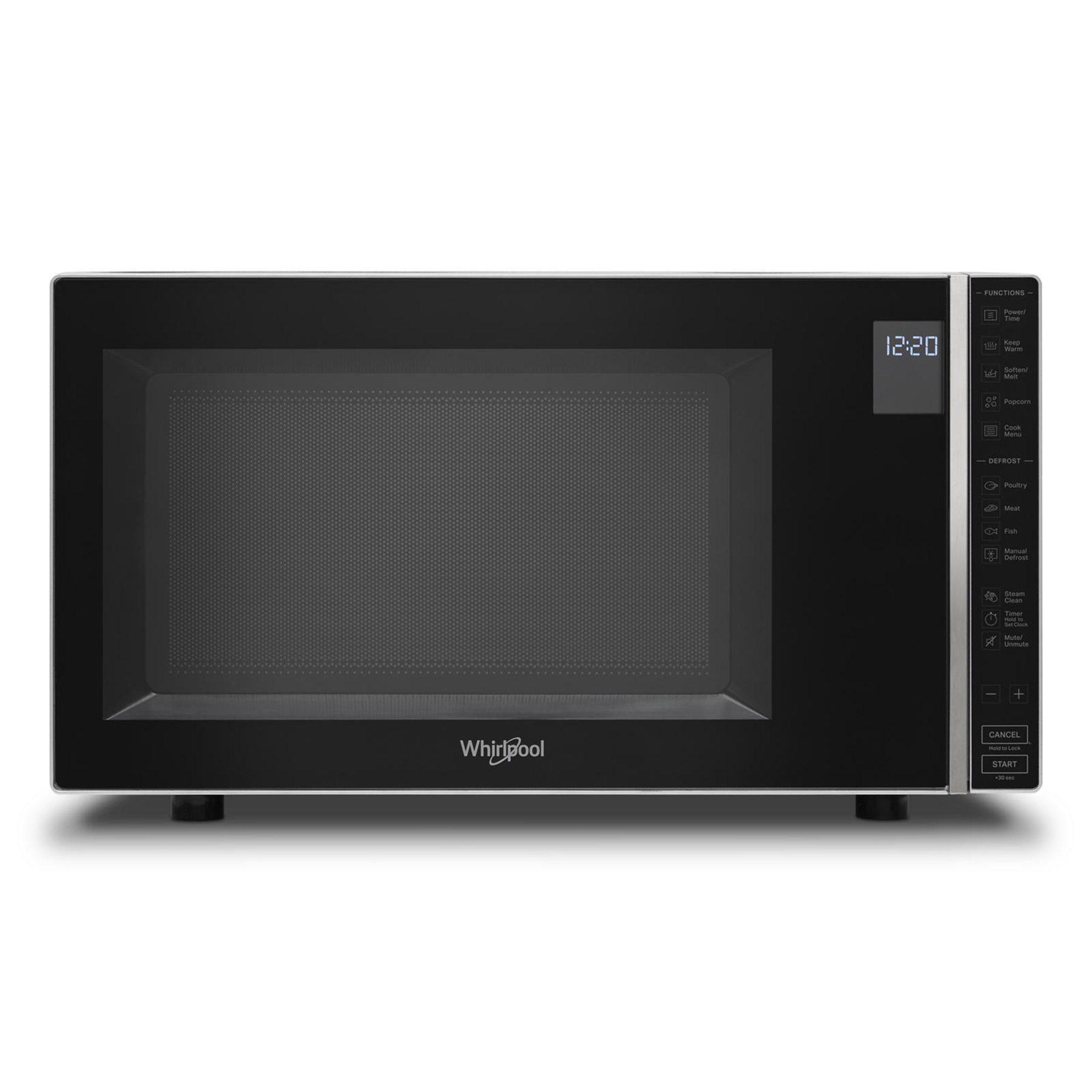Whirlpool 1.1-cu ft 900-Watt Sensor Cooking Controls Countertop Microwave ( Black) in the Countertop Microwaves department at