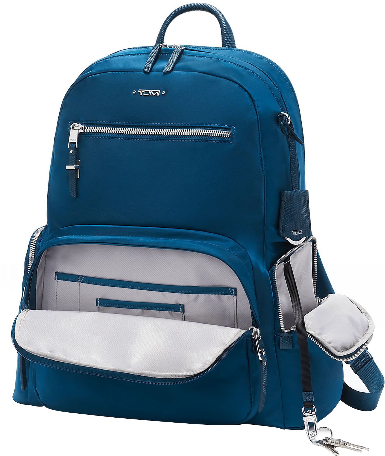 Left View: TUMI - Voyageur Carson Backpack - Blue