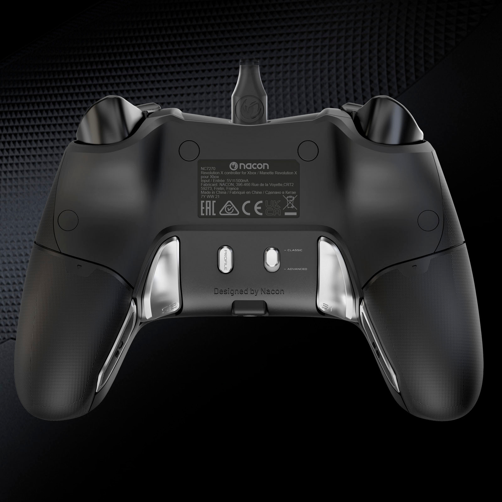 Back View: RIG - Nacon Revolution X Controller for Xbox Series X|S, Xbox One, and Windows 10/11 Black