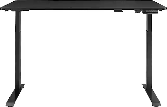 Front. Insignia™ - Adjustable Standing Desk with Electronic Controls - 55.1" wide - Black.