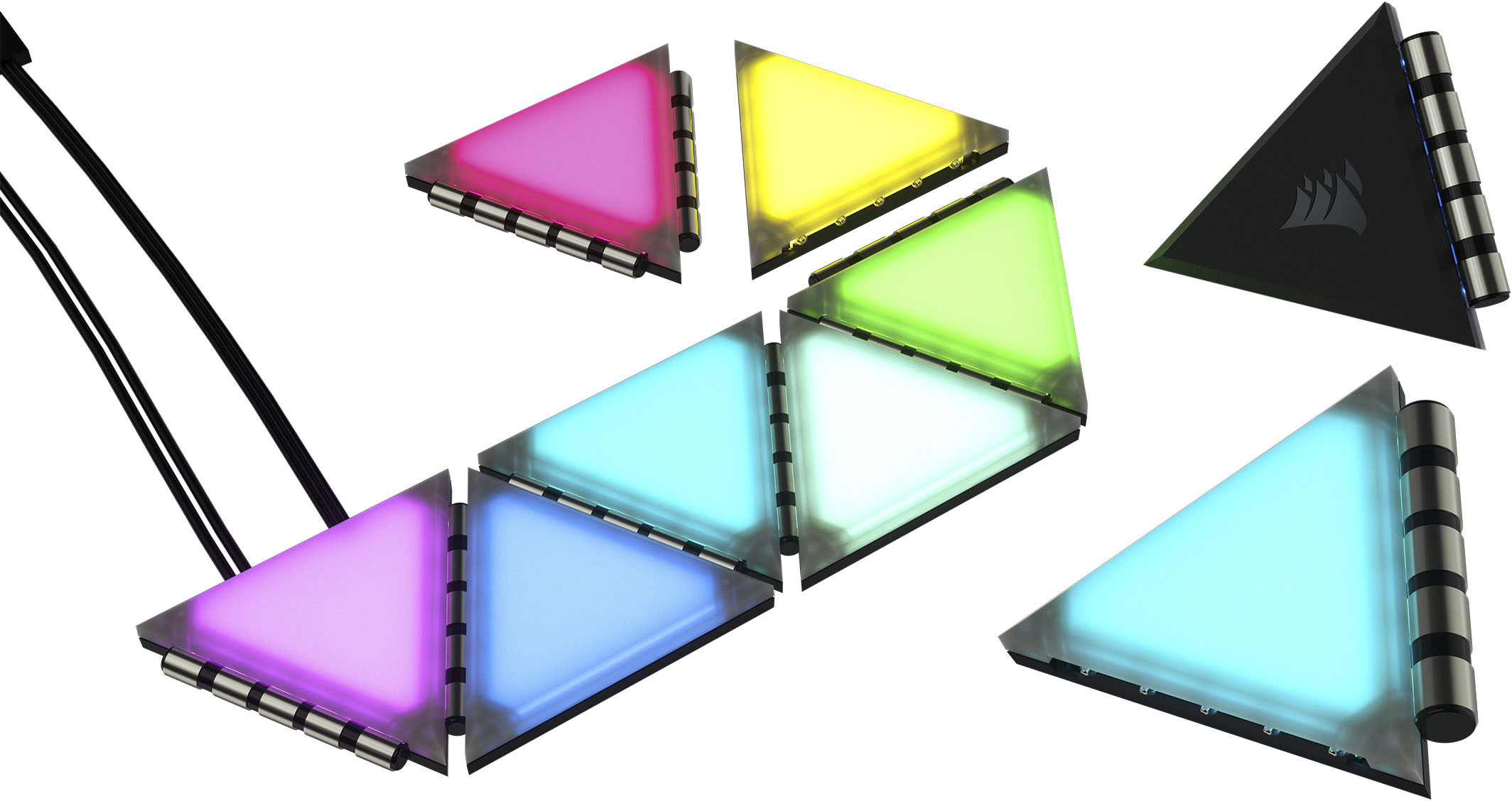 PC/タブレット PC周辺機器 CORSAIR iCUE LC100 Smart Case Lighting Triangles, Starter Kit 
