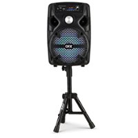 QFX - 8" BT Recharge Speaker with Microphone & Stand - Black - Front_Zoom