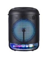 QFX - 8" Bluetooth Recharge Speaker Surround Lights - Black - Front_Zoom