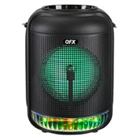 QFX - 6.5" Bluetooth Recharge Speaker Surround Lights - Black - Front_Zoom