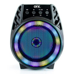 QFX - 4" BT Rechargeable Speaker with Lights - Black - Front_Zoom