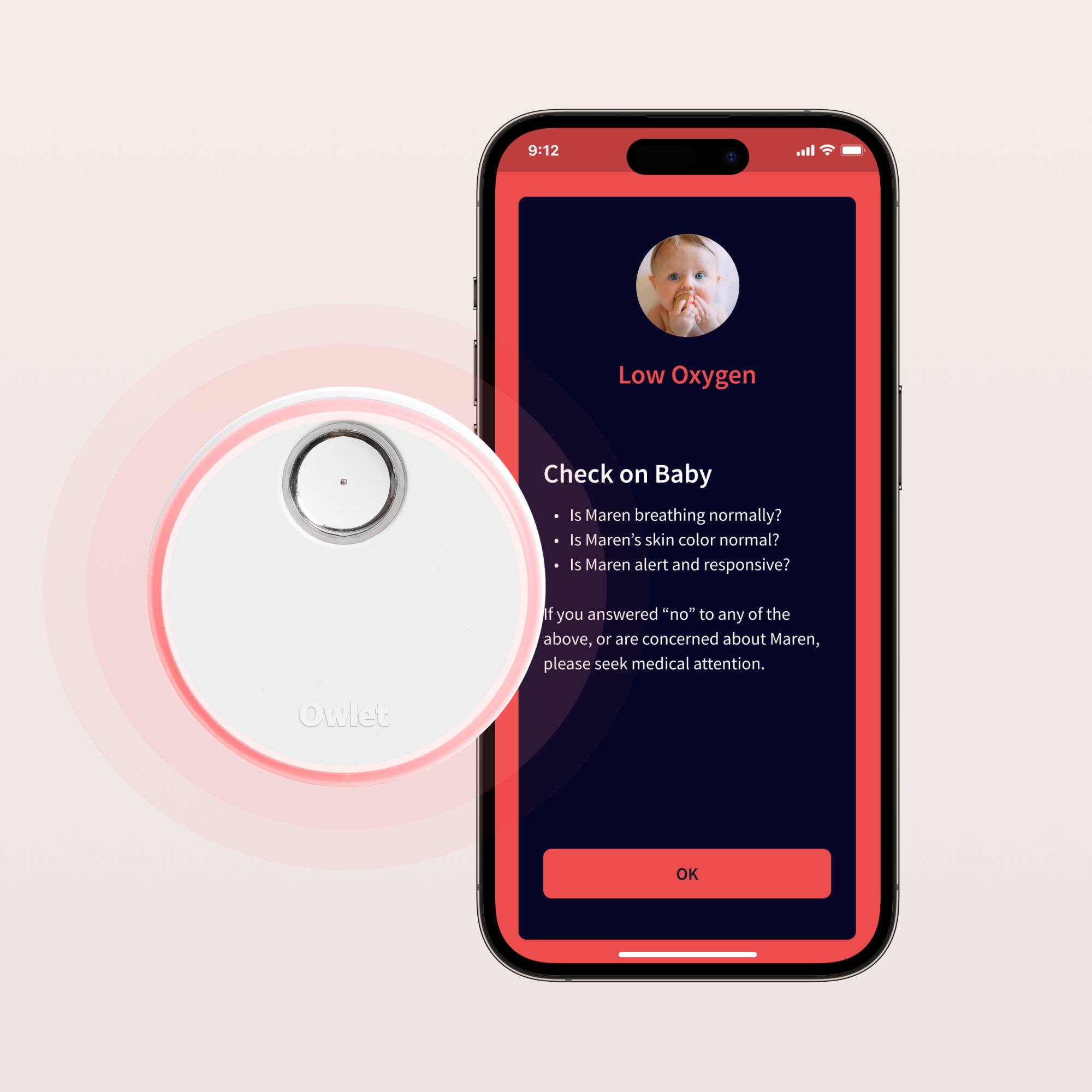 Owlet Dream Sock FDACleared Smart Baby Monitor with Live Health