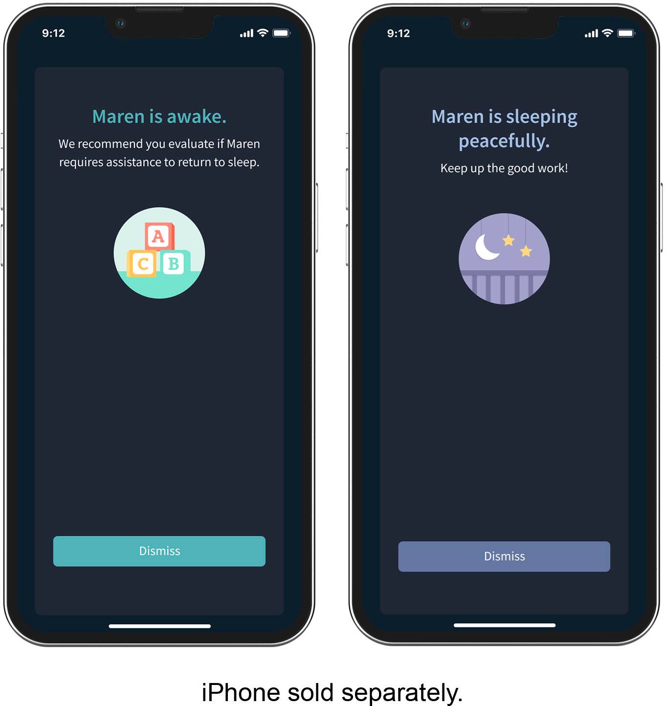 Alt View 15. Owlet - Dream Sock FDA-Cleared Smart Baby Monitor with Live Health Readings and Notifications - Dusty Rose.