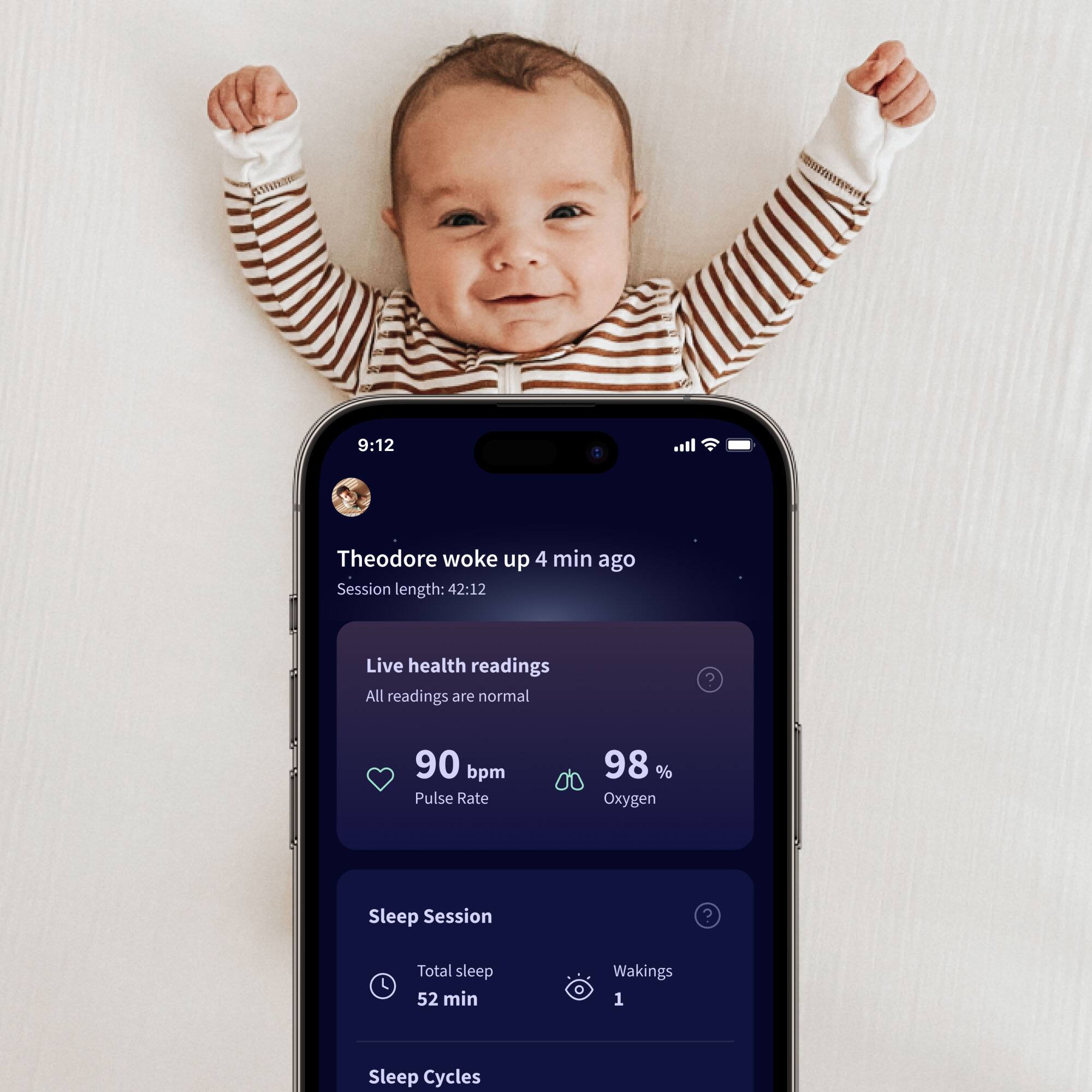 Alt View 16. Owlet - Dream Sock FDA-Cleared Smart Baby Monitor with Live Health Readings and Notifications - Dusty Rose.